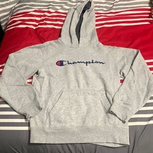 boys L grey champion hoodie